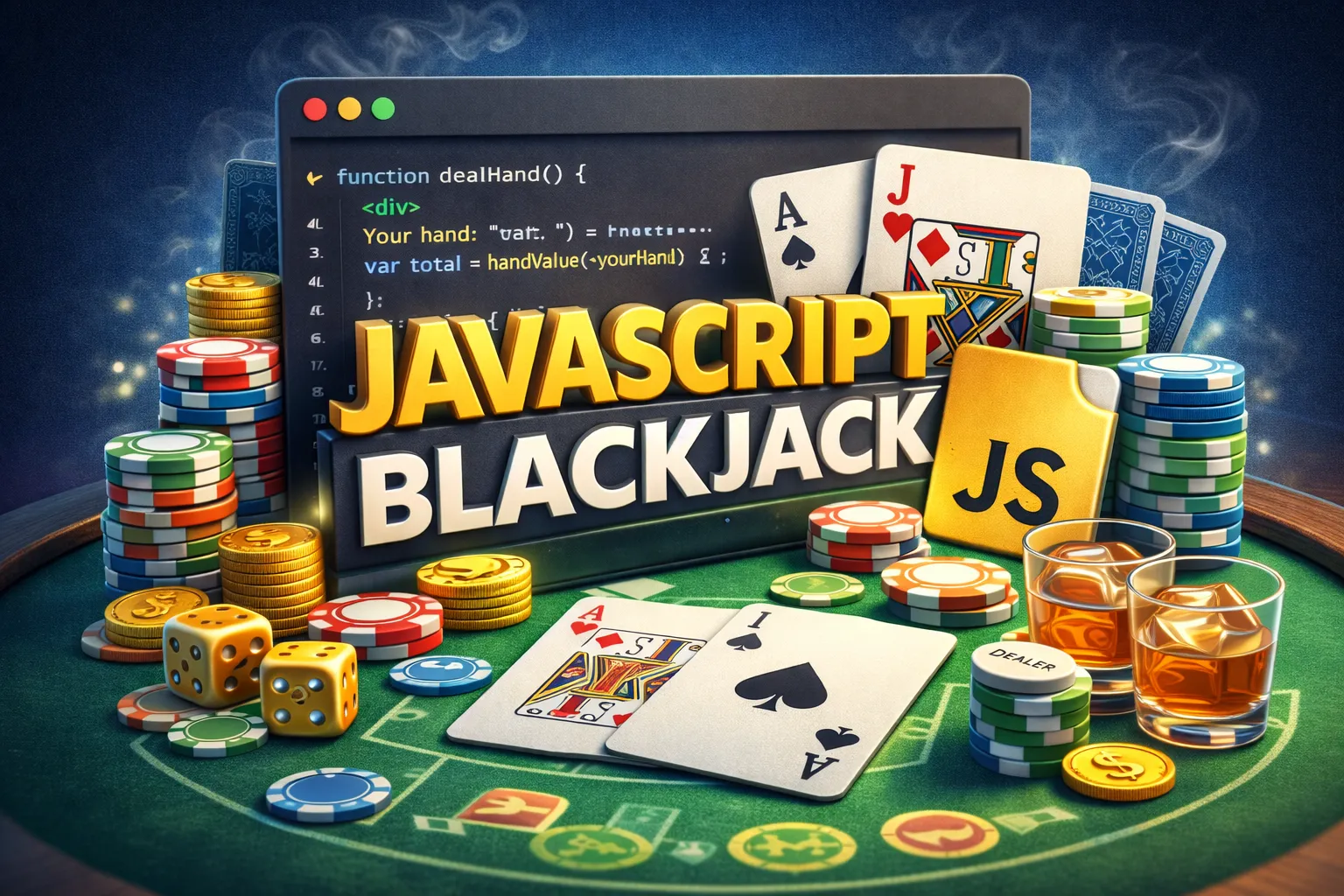 Screenshot of JavaScript Blackjack