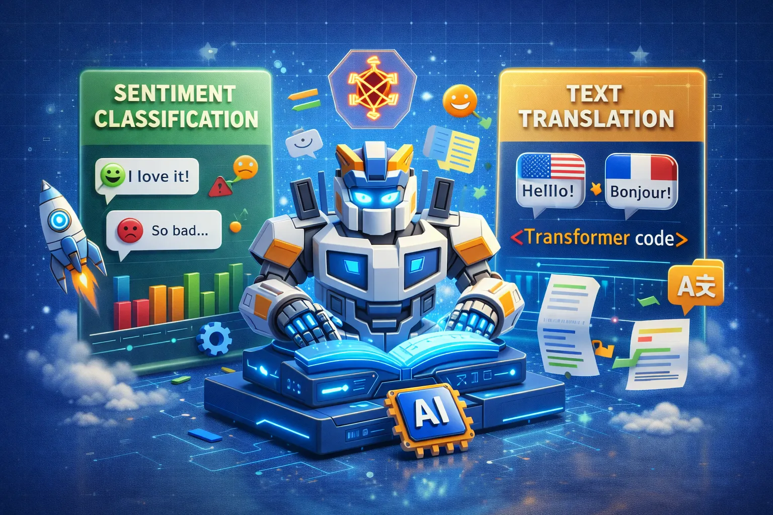 Screenshot of Transformers for Sentiment Classification and Text Translation